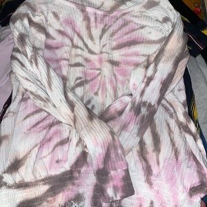 never worn tie-dye sweater pink and gray